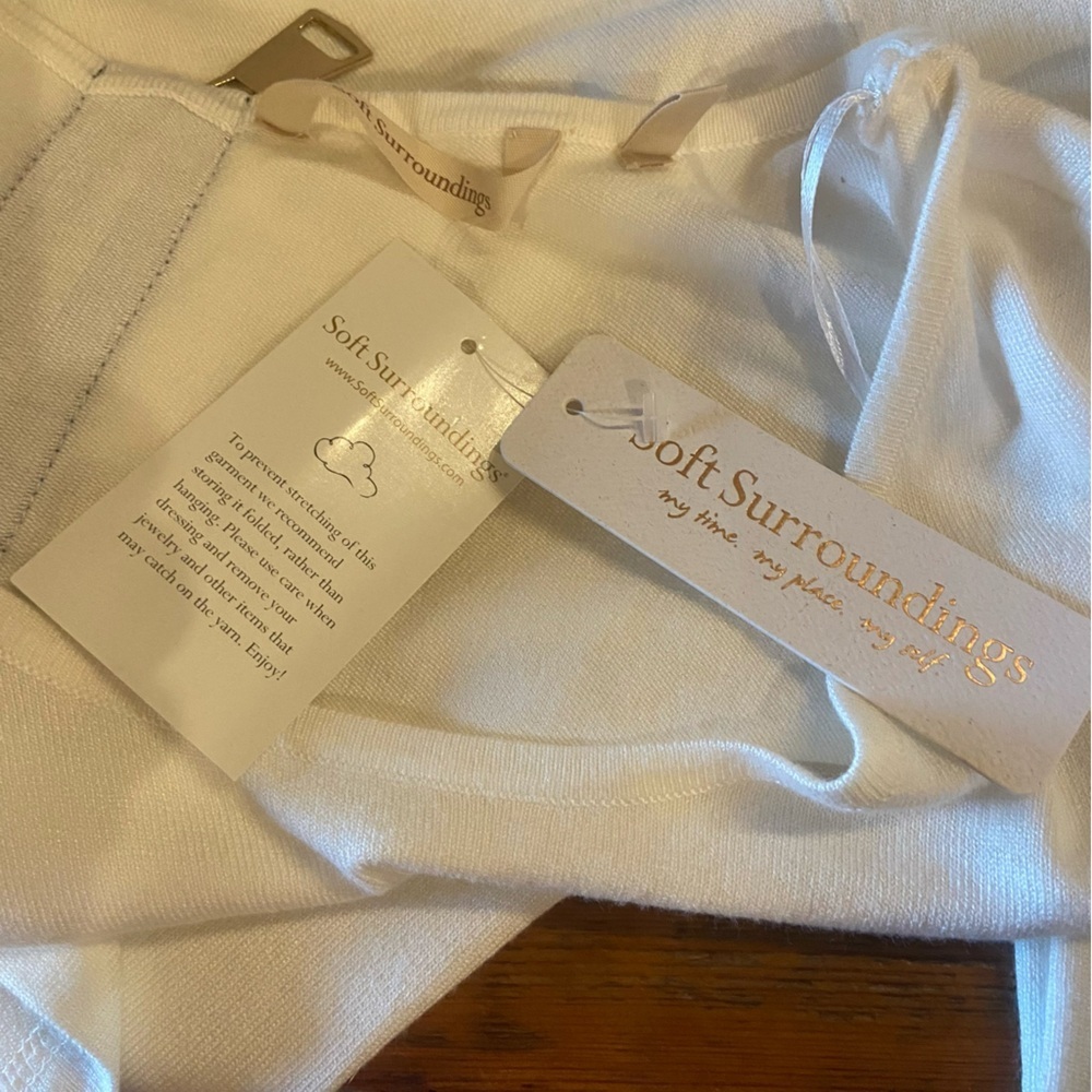 Soft Surroundings Women's Margulies Zipper Back Sweater Tunic Shirt Size M Ivory - Picture 9 of 12